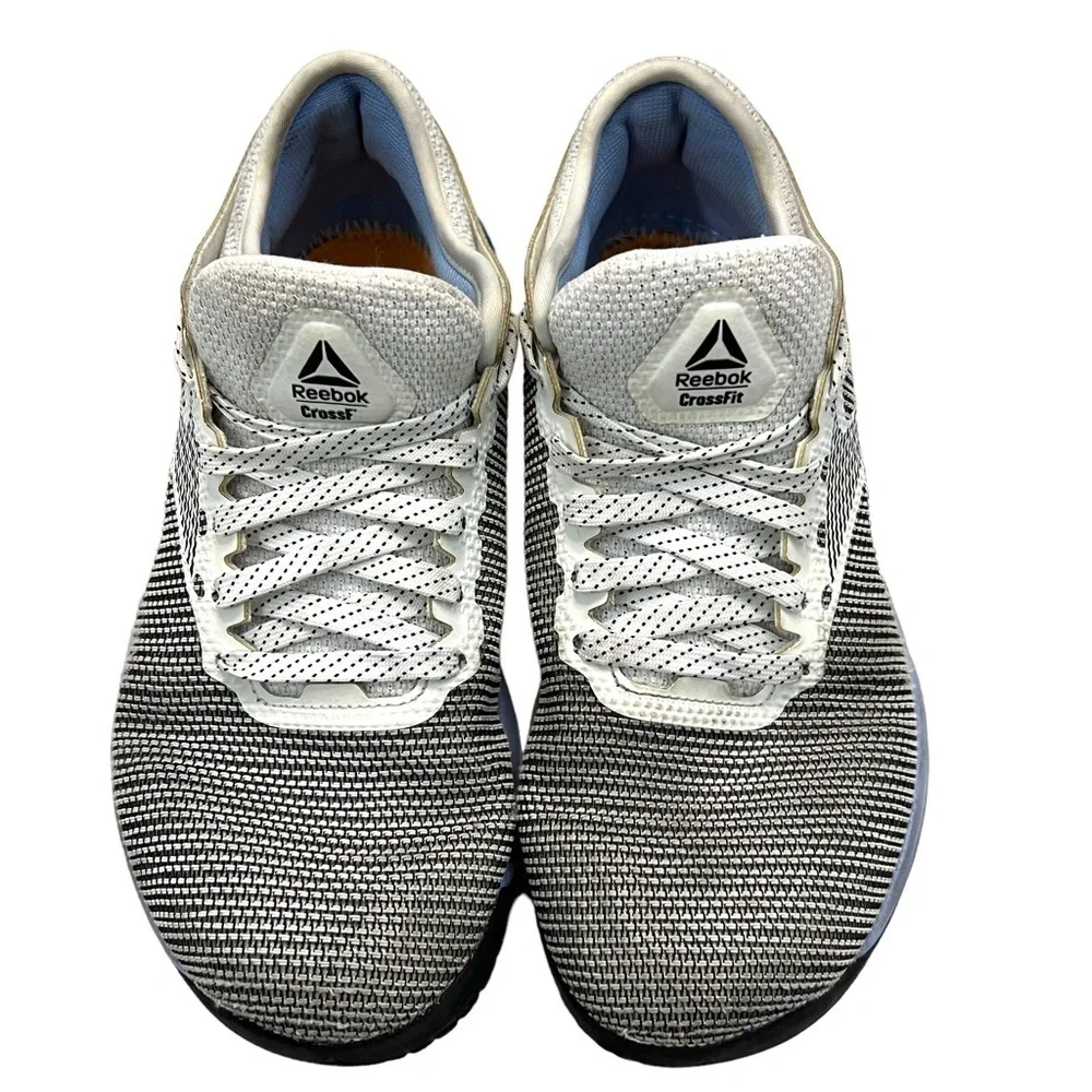 Reebok Nano 8 White Black Blue Womens Size 8 Cross Trainer Sneakers